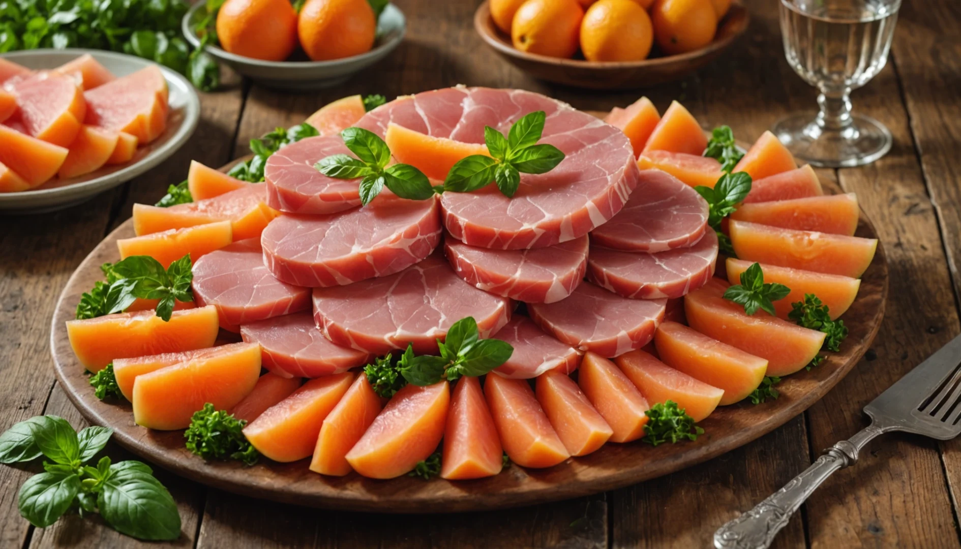 entrée jambon melon